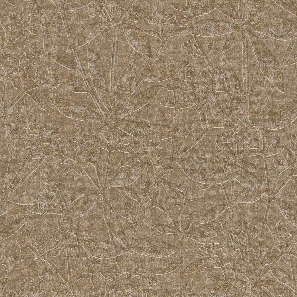 Terra - Floral Leaves botanical wallpaper AS Creation Roll Light Brown  389246