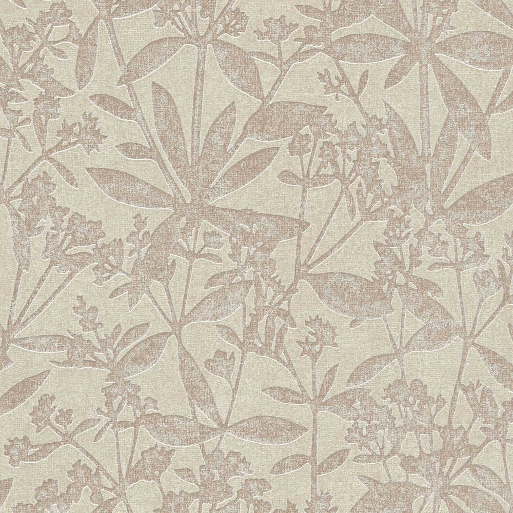 Terra - Floral Leaves botanical wallpaper AS Creation Roll Taupe  389242