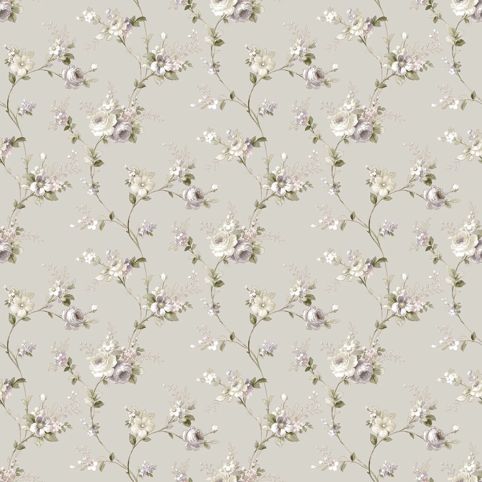 Fiori Country - Fawn botanical wallpaper Parato Roll Gray 12315