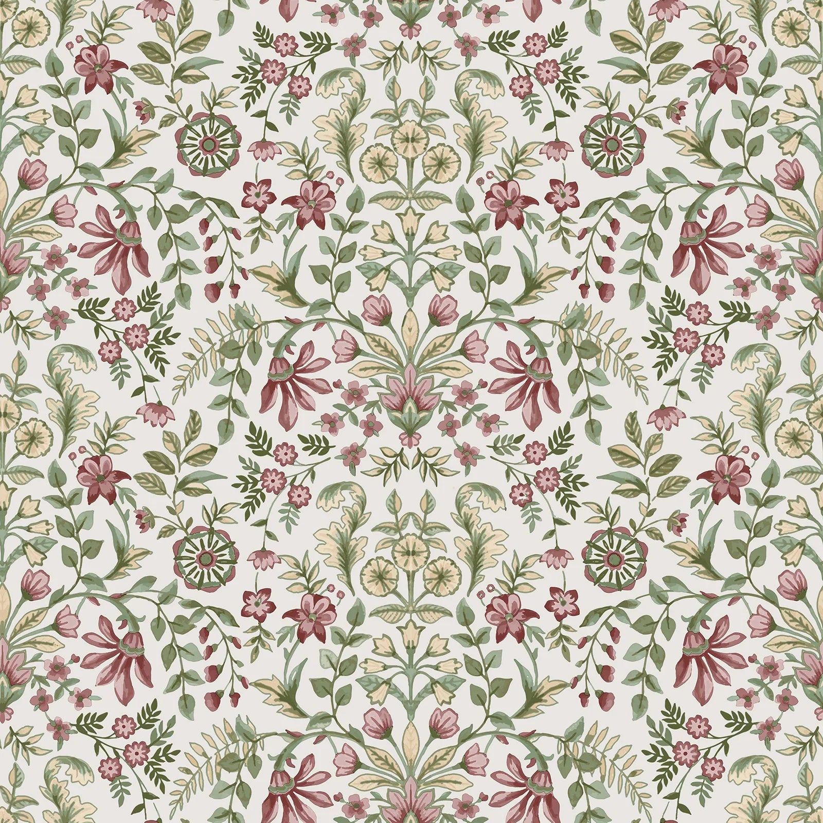 Fiori Country - Muse botanical wallpaper Parato Roll White 12328