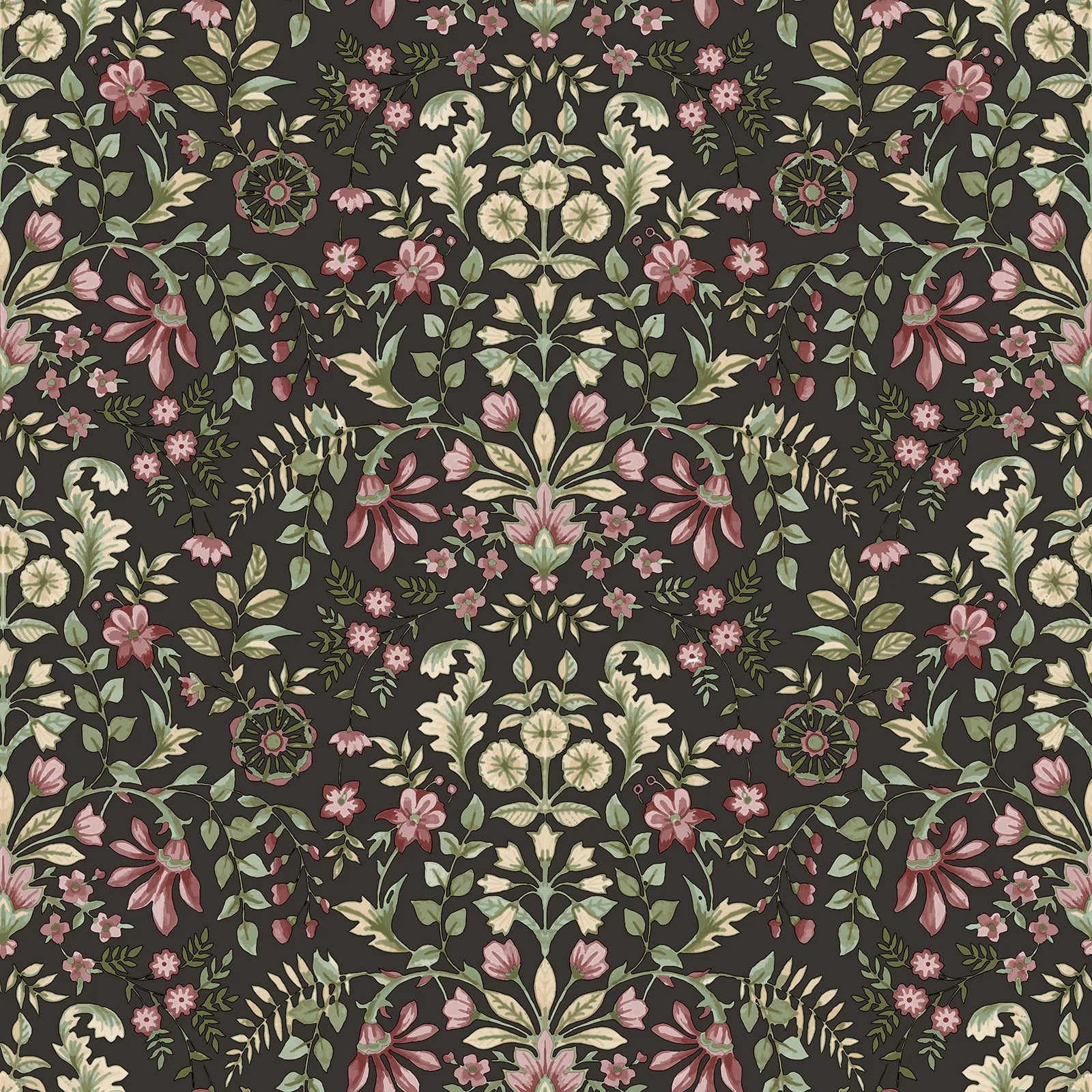 Fiori Country - Muse botanical wallpaper Parato Roll Black 12329