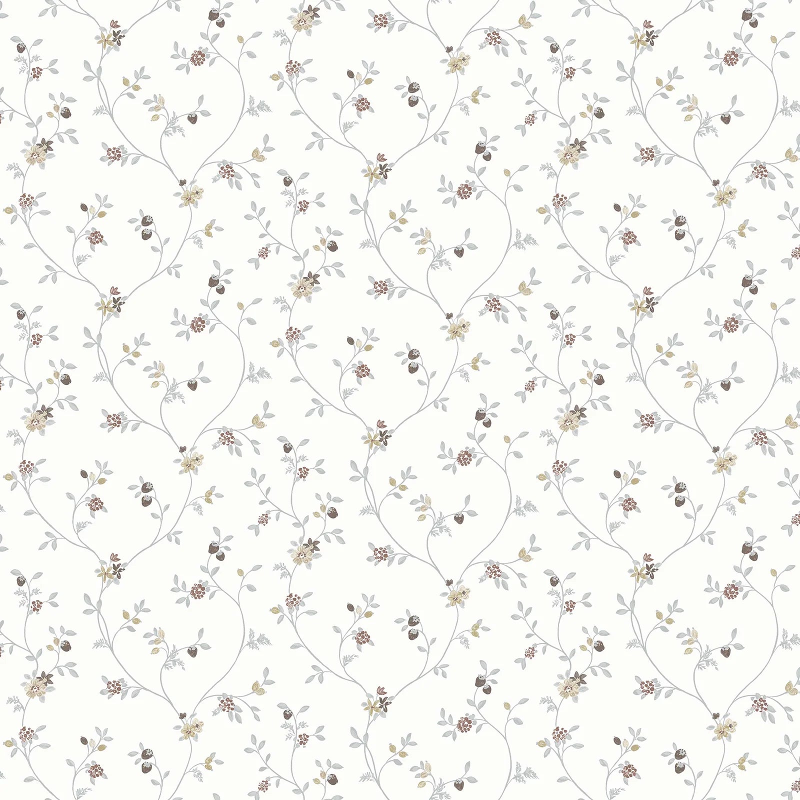 Fiori Country - Meadow botanical wallpaper Parato Roll Gray 12331