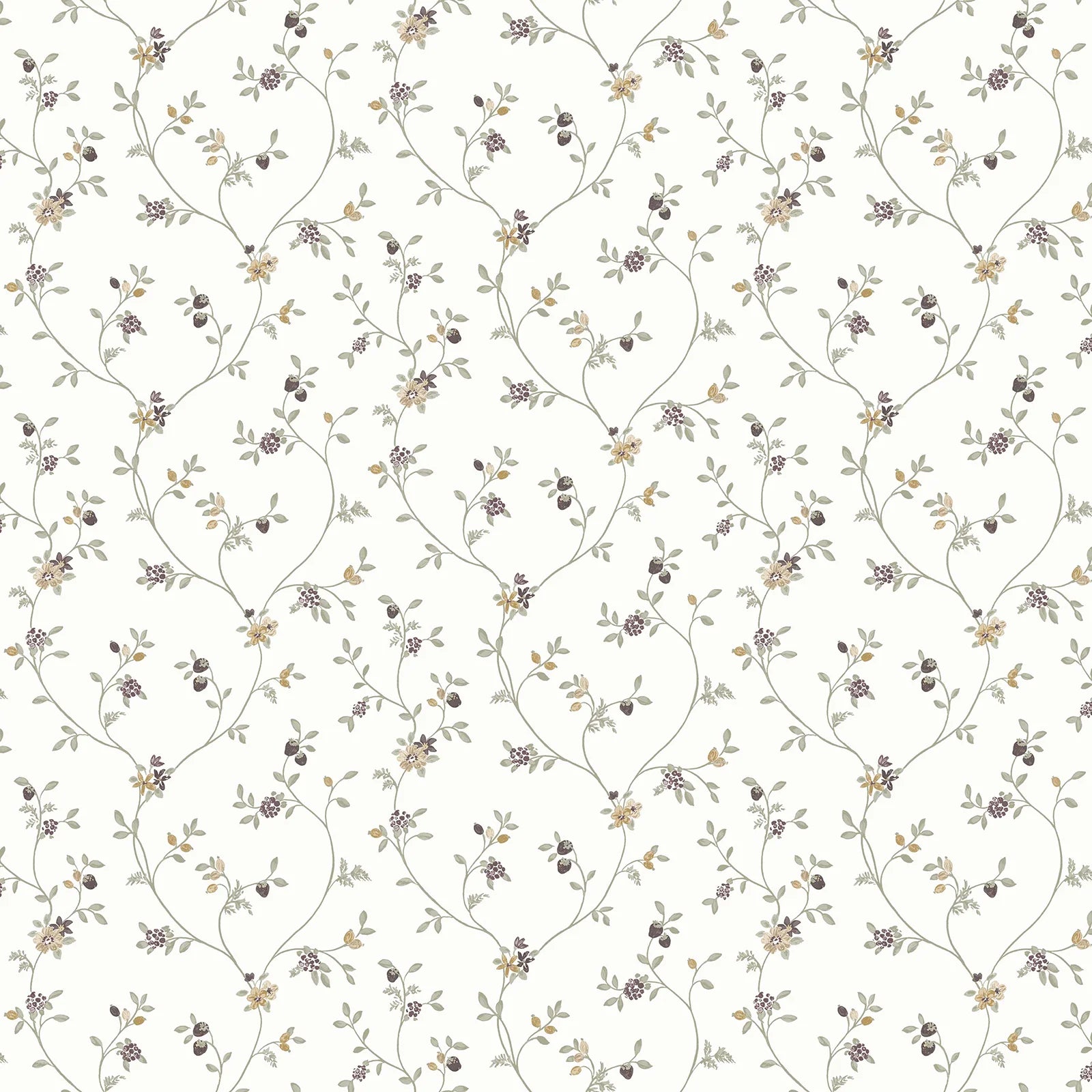 Fiori Country - Meadow botanical wallpaper Parato Roll Purple 12333