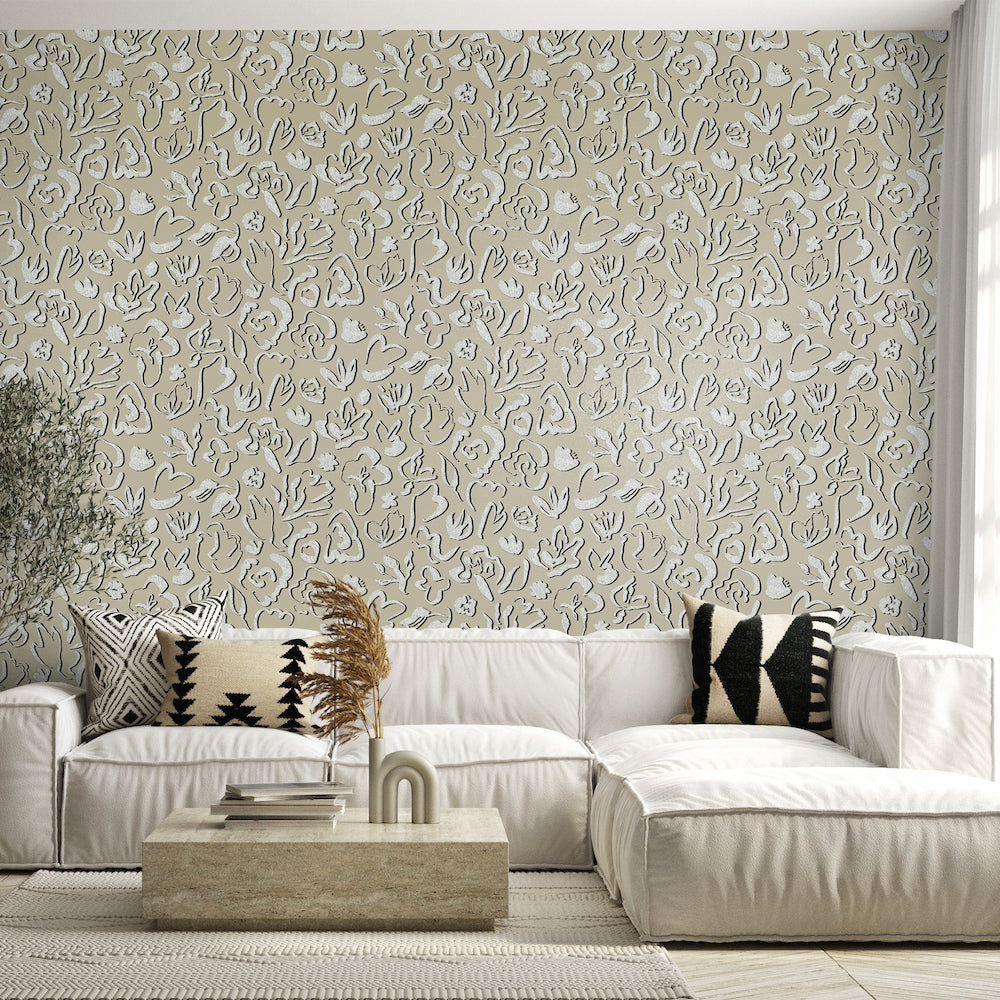 Salt & Pepper - Fiore botanical wallpaper Hohenberger    