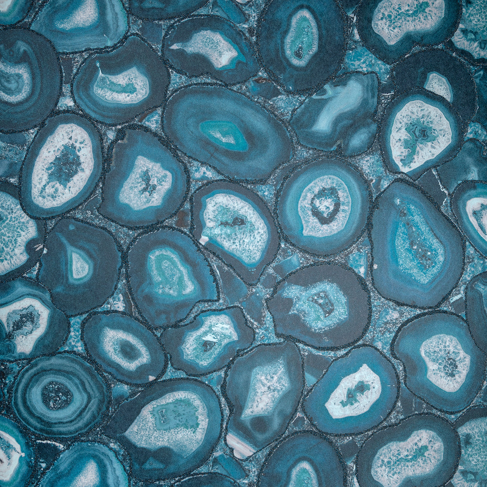 Salt & Pepper - Filo Glass Beads geometric wallpaper Hohenberger Roll Blue  51219