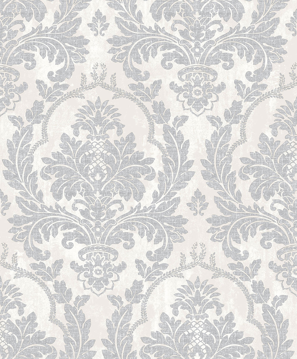Vintage - Victorian Classic Damask damask wallpaper Parato Roll Grey  25711