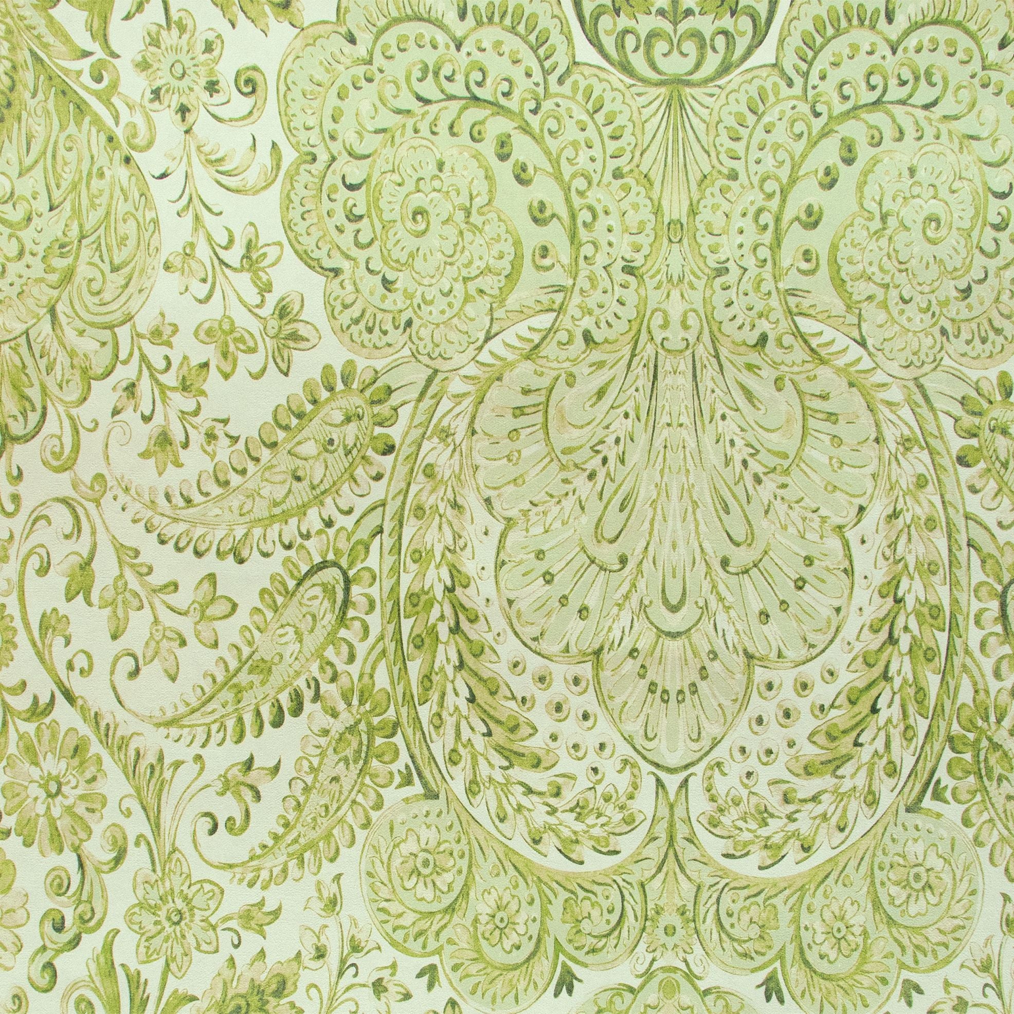 Tropical Dream  - Tahiti damask wallpaper Hohenberger Roll Green  26701