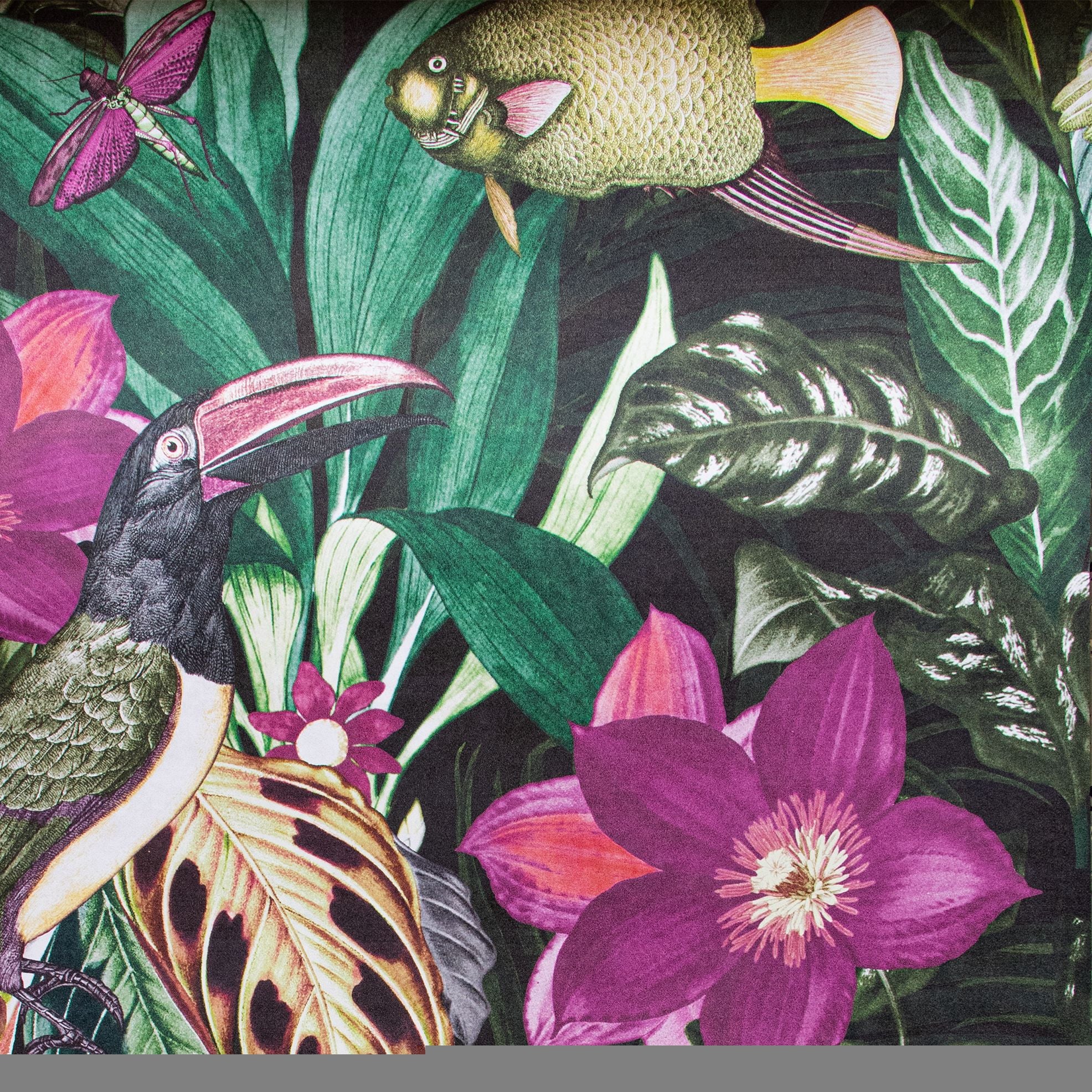 Tropical Dream  - Palau botanical wallpaper Hohenberger Roll Dark Grey  26744