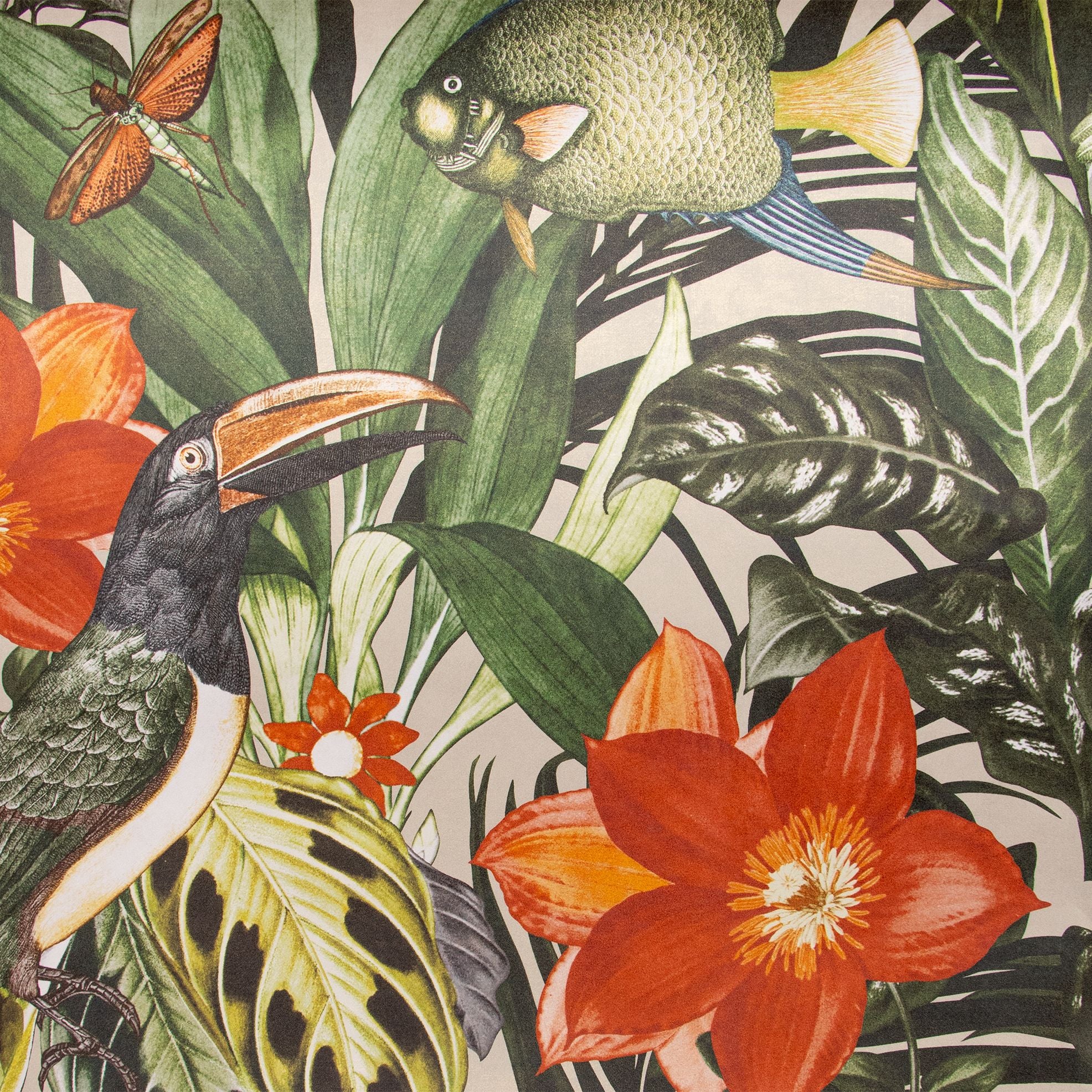 Tropical Dream  - Palau botanical wallpaper Hohenberger Roll White  26747