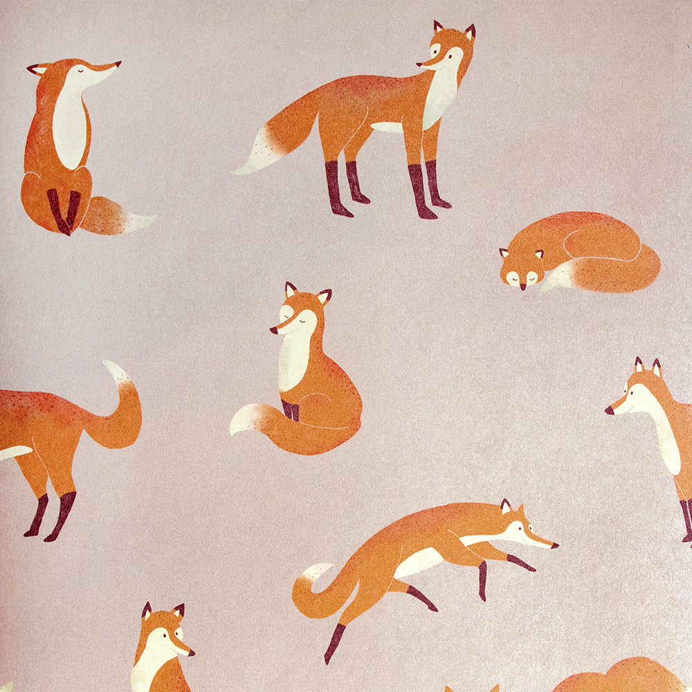 Great Kids - Friendly Foxes kids wallpaper Hohenberger Roll Light Pink  26840-HTM