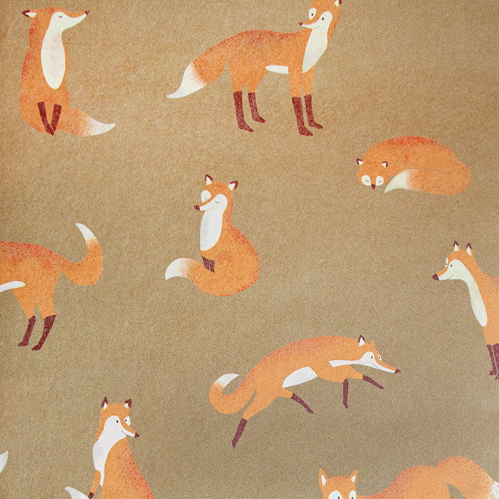 Great Kids - Friendly Foxes kids wallpaper Hohenberger Roll Light Brown  26842-HTM