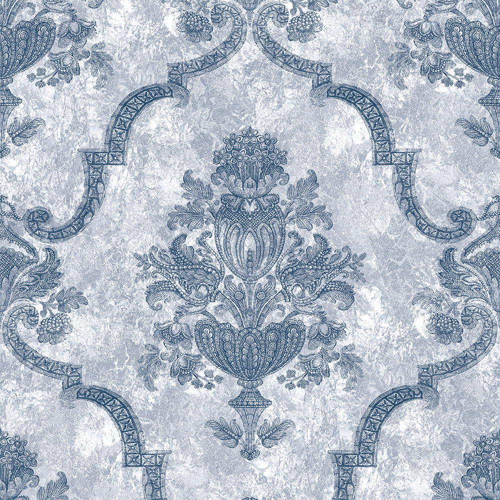 Azulejo - Porto  damask wallpaper Hohenberger Roll Blue  26855-HTM