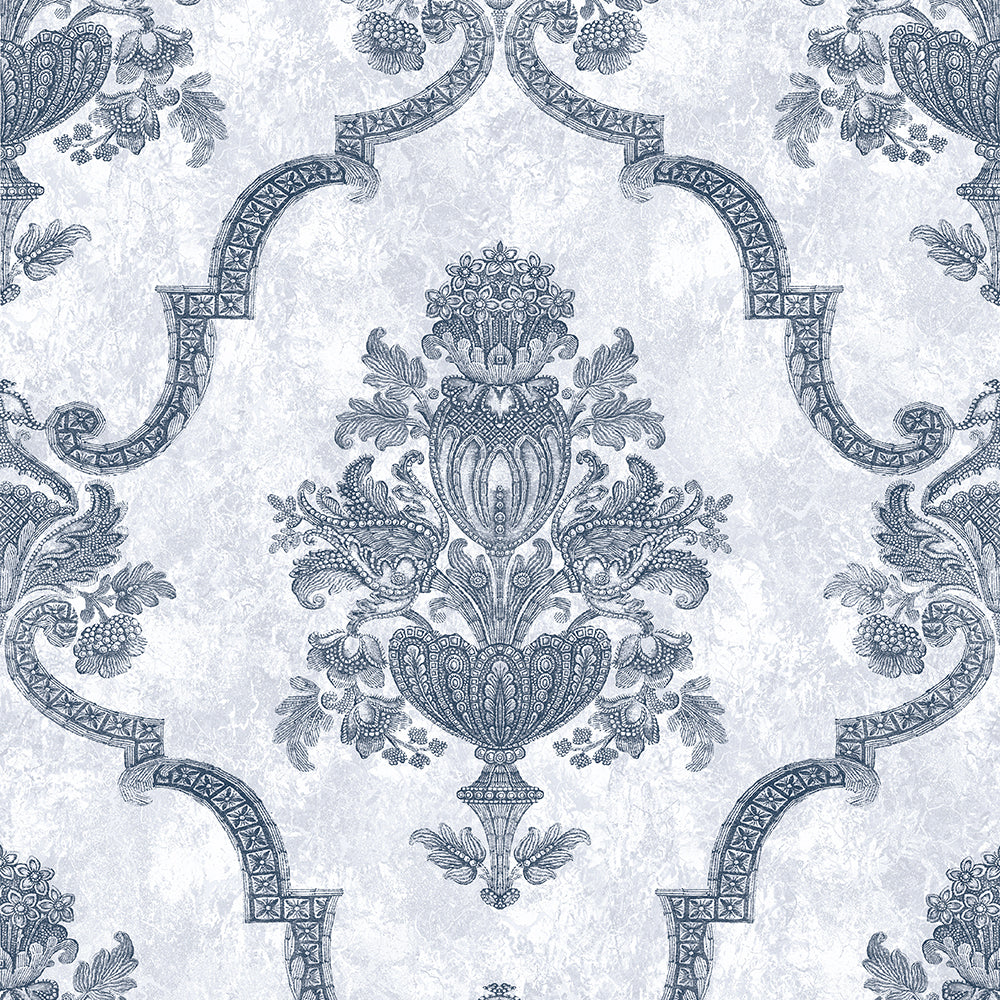 Azulejo - Porto  damask wallpaper Hohenberger Roll Dark Blue  26859-HTM