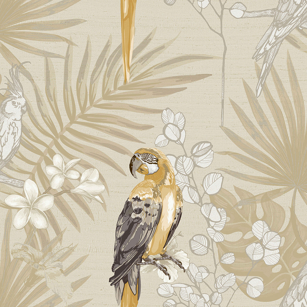 Casamood - Parrots botanical wallpaper Parato Roll Beige  27003