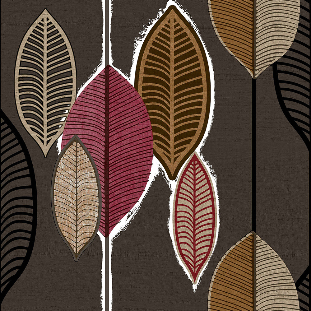 Casamood - Tribal Leaves botanical wallpaper Parato Roll Brown  27019