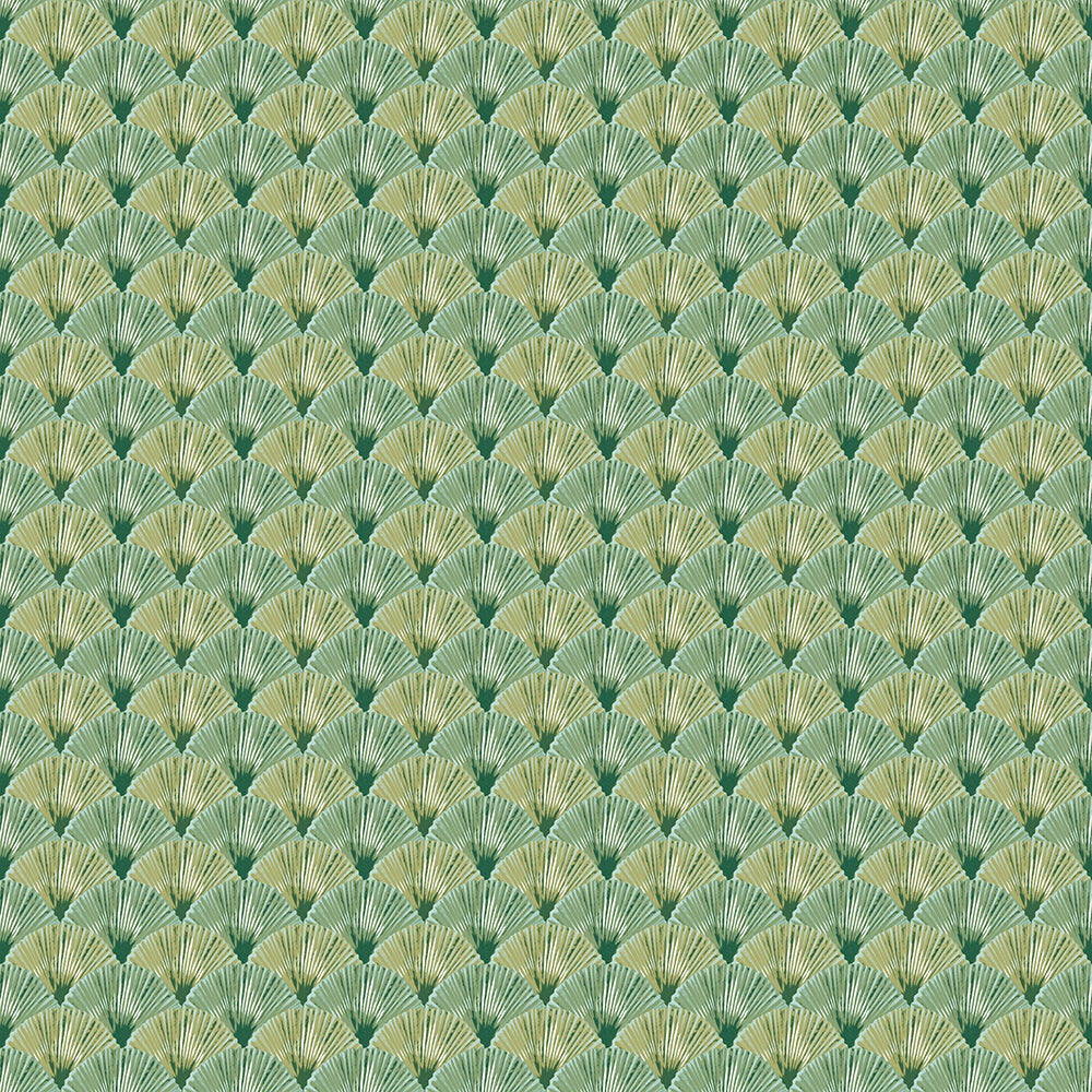 Casamood - Fans geometric wallpaper Parato Roll Green  27042