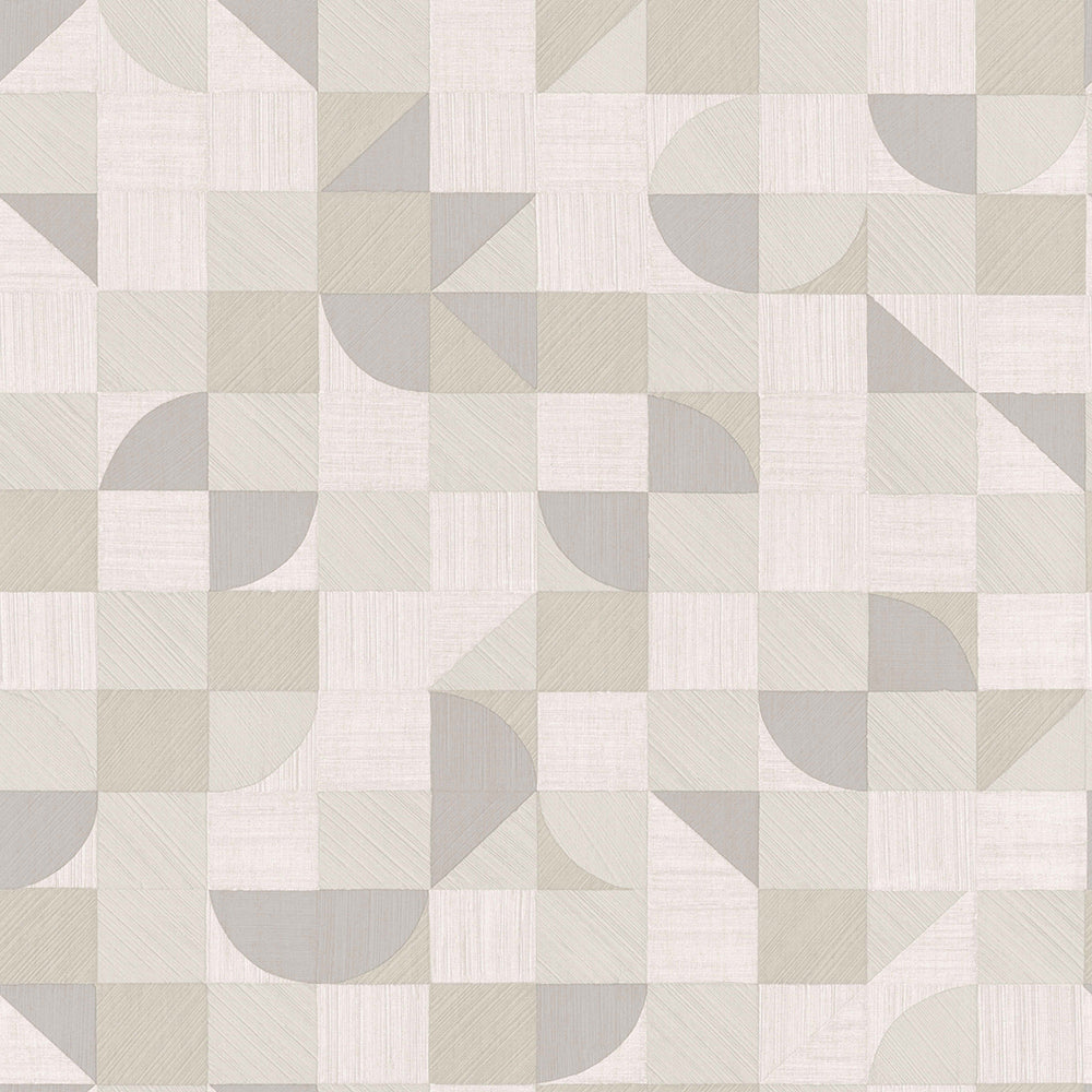 Materika - Geo Blocks geometric wallpaper Parato Roll Light Grey  29910