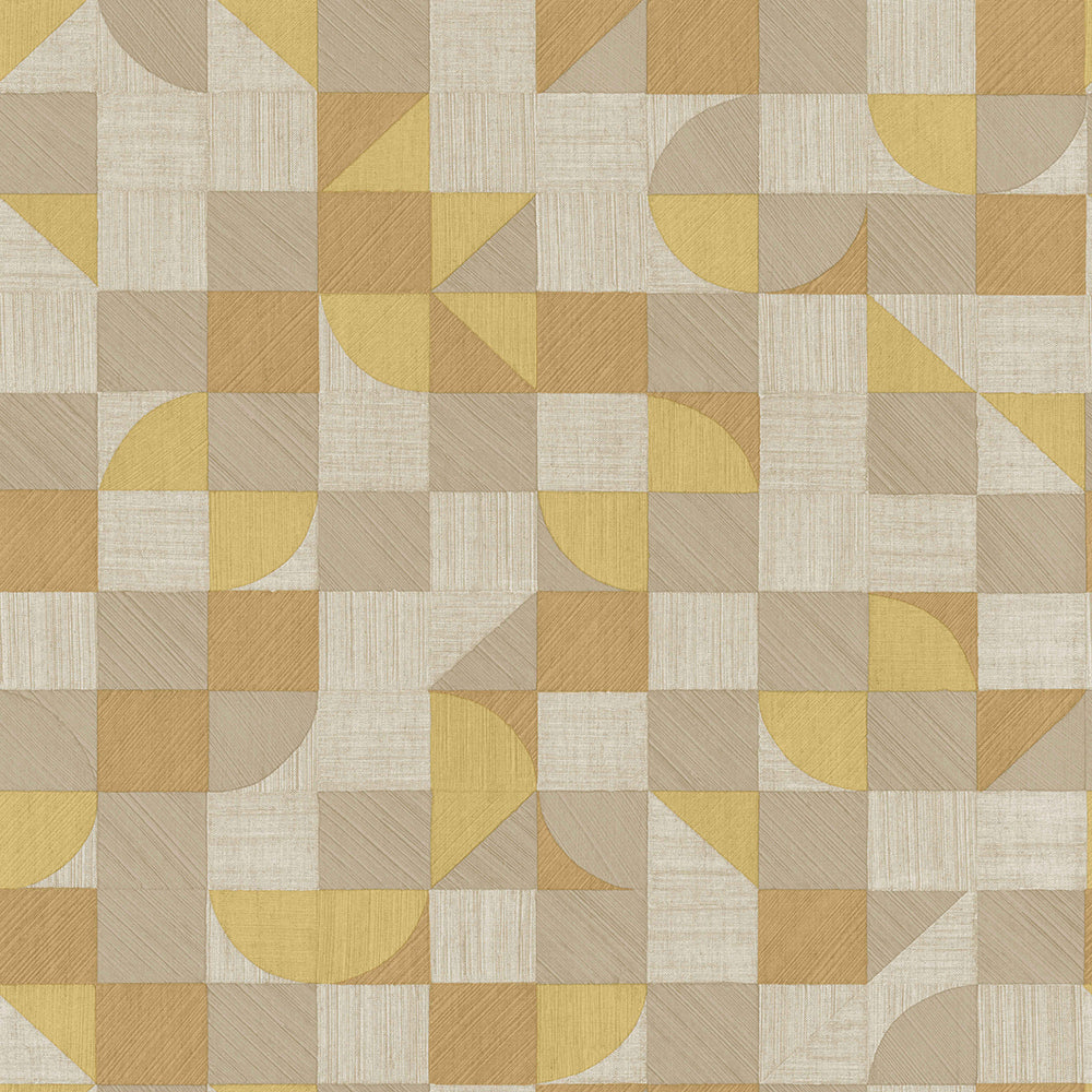 Materika - Geo Blocks geometric wallpaper Parato Roll Dark Beige  29913