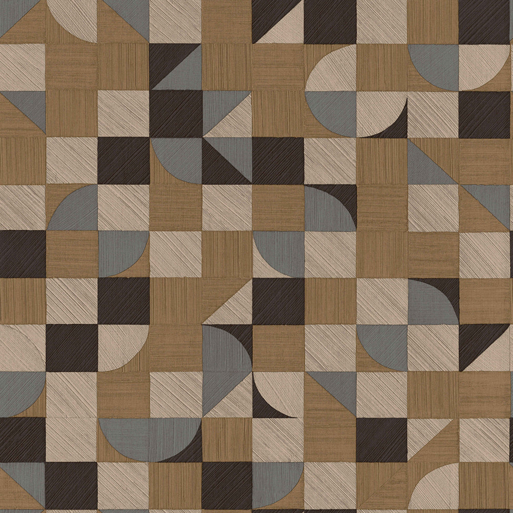 Materika - Geo Blocks geometric wallpaper Parato Roll Beige  29919