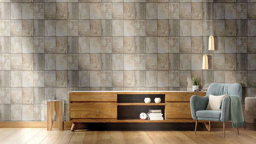Materika - Worn Tiles industrial wallpaper Parato    