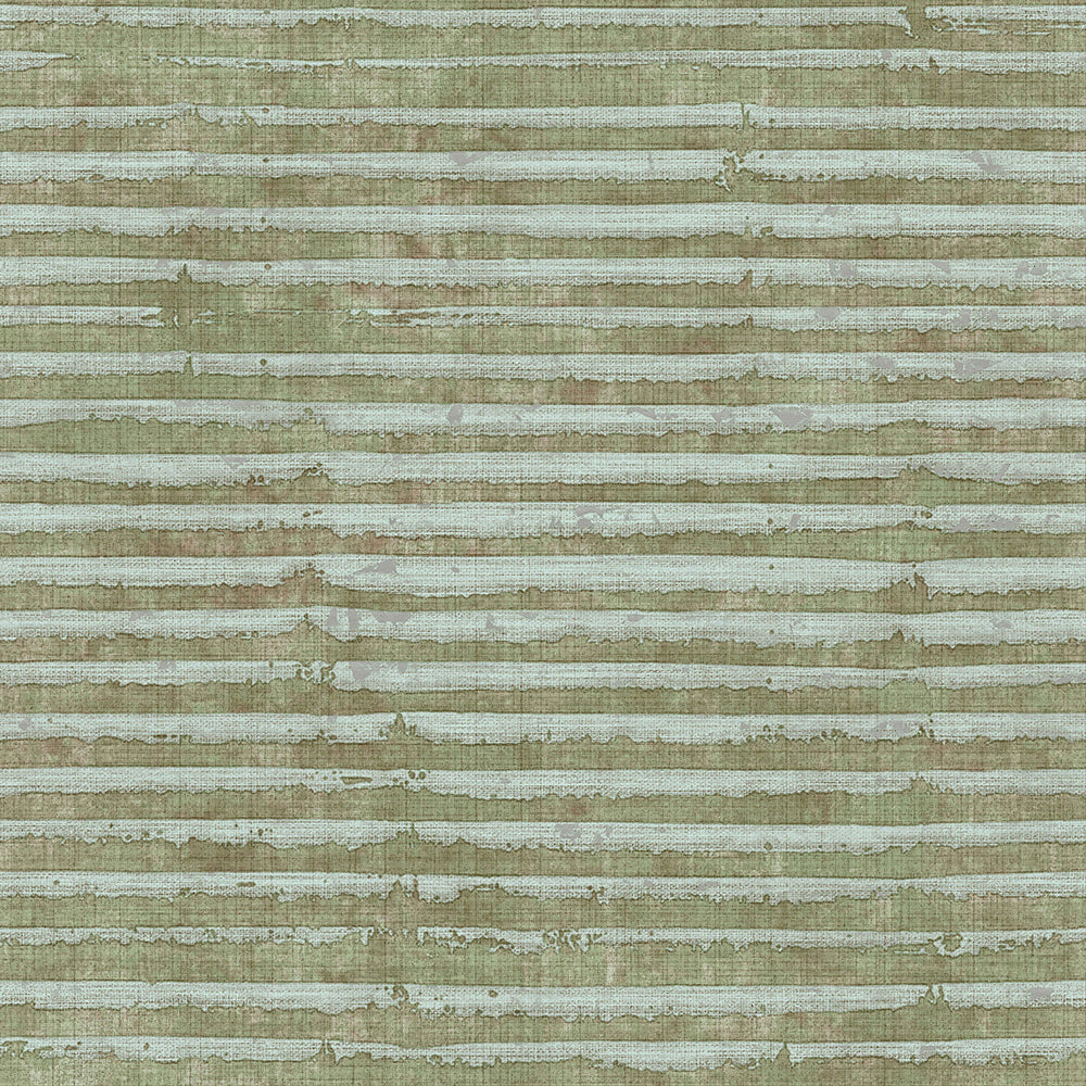 Materika - Rustic Horizontal Stripes industrial wallpaper Parato Roll Green  29985
