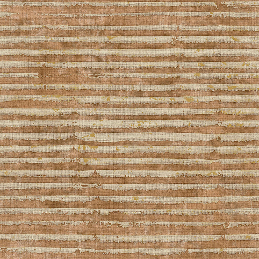 Materika - Rustic Horizontal Stripes industrial wallpaper Parato Roll Light Brown  29987