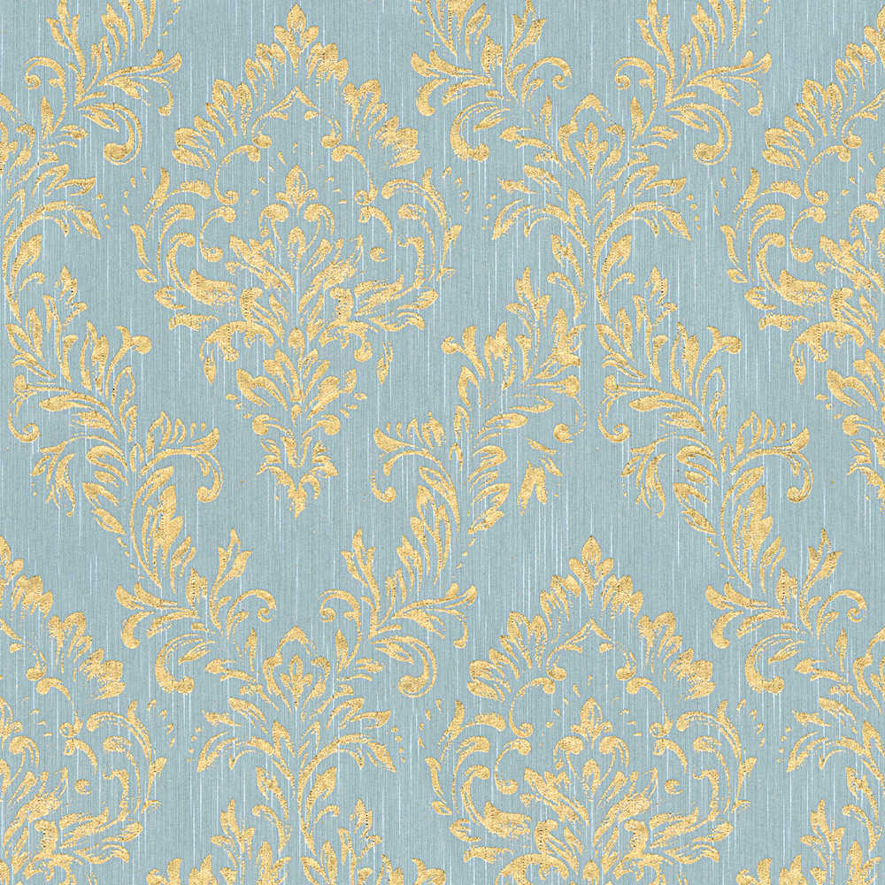 Metallic Silk textile wallpaper AS Creation Roll Light Blue  306595