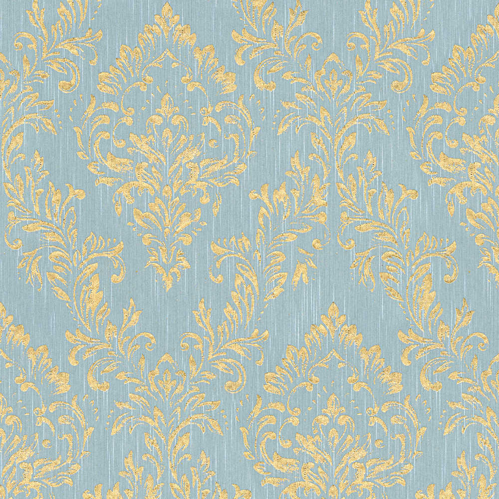 Metallic Silk textile wallpaper AS Creation Roll Light Blue  306595