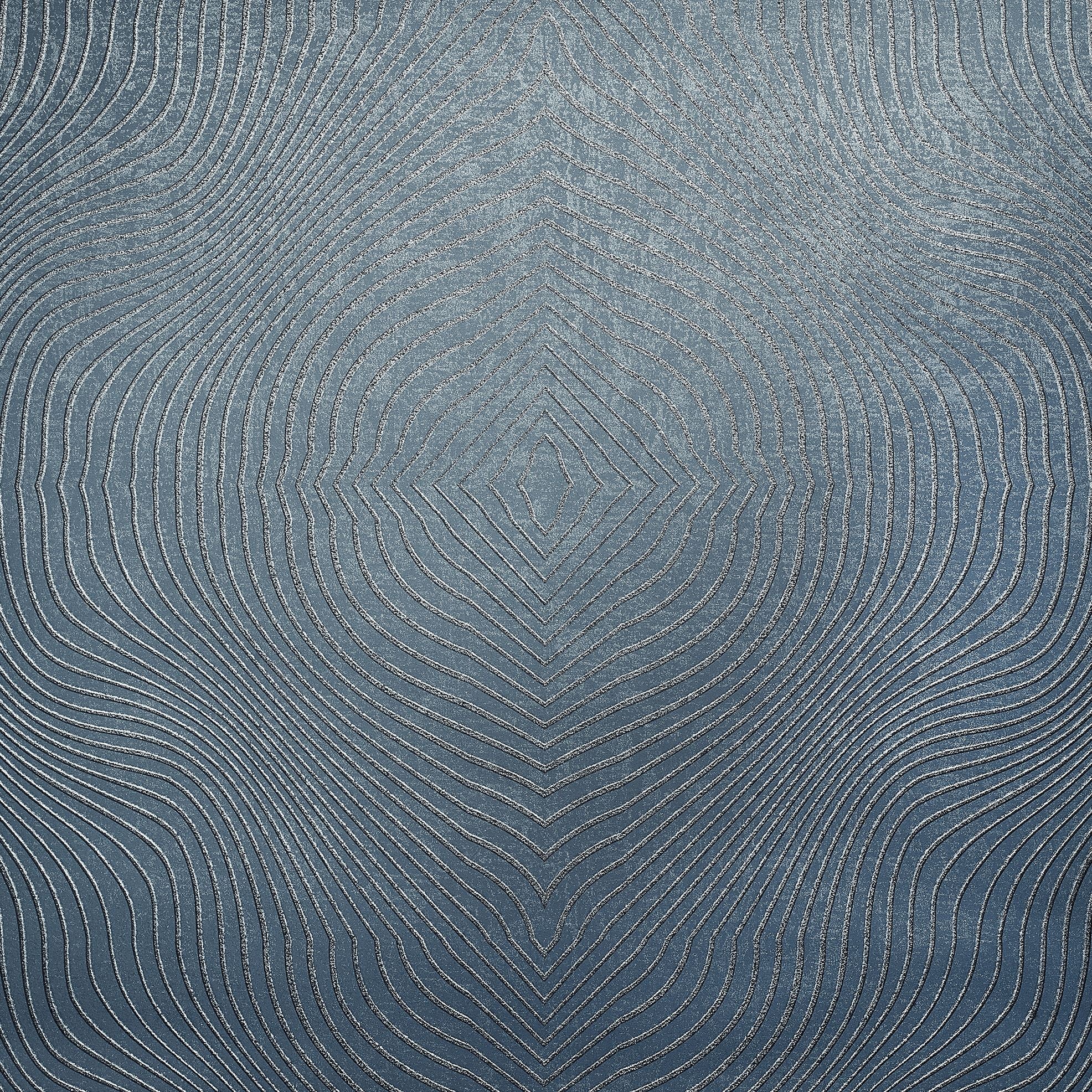 Slow Living - Flow geometric wallpaper Hohenberger Roll Blue  30030