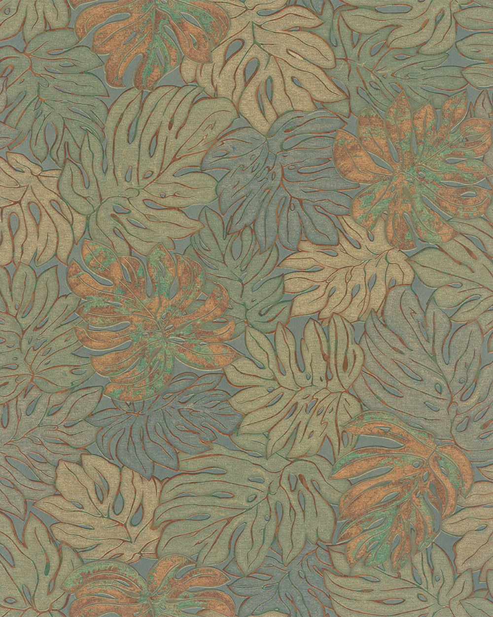 Casual - Monstera leaves botanical wallpaper Marburg Roll Green  30434