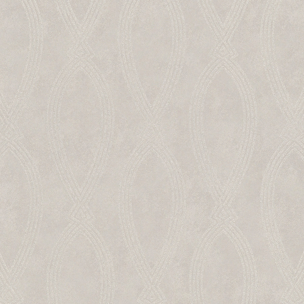 Memento - Pearlised Glass Bead Luxe Swirl geometric wallpaper Marburg Roll Light Grey  32017
