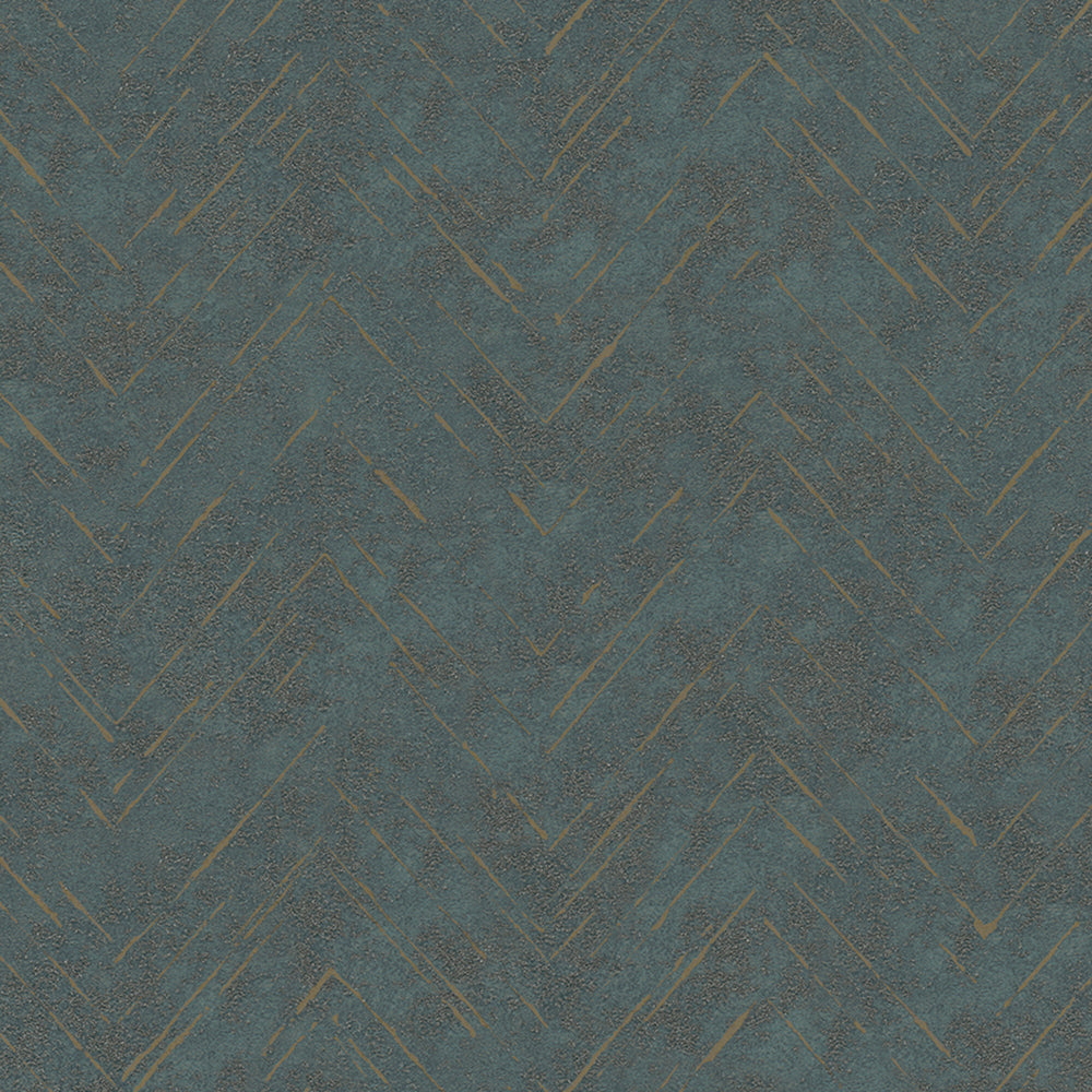 Memento - Textured Granulated Herringbone geometric wallpaper Marburg Roll Blue  32038