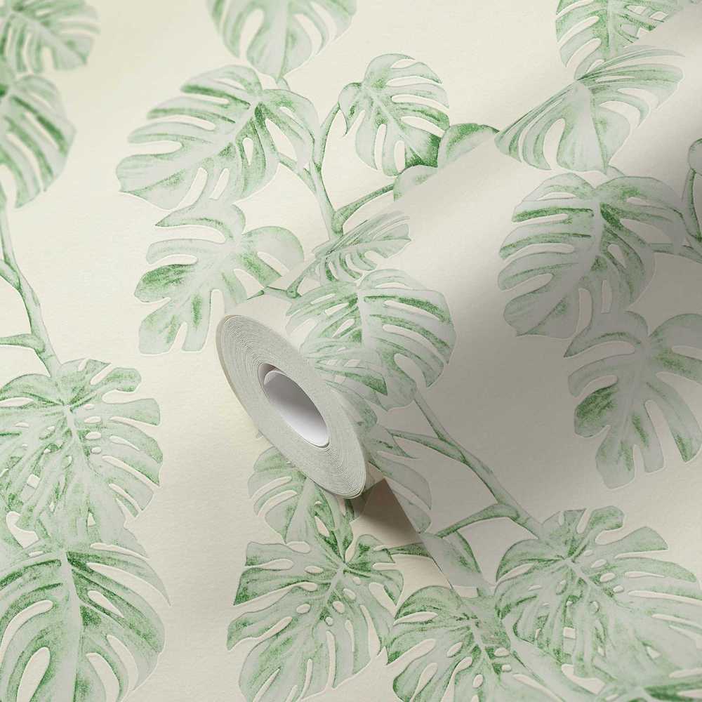 Greenery - Delicious Monstera botanical wallpaper AS Creation    