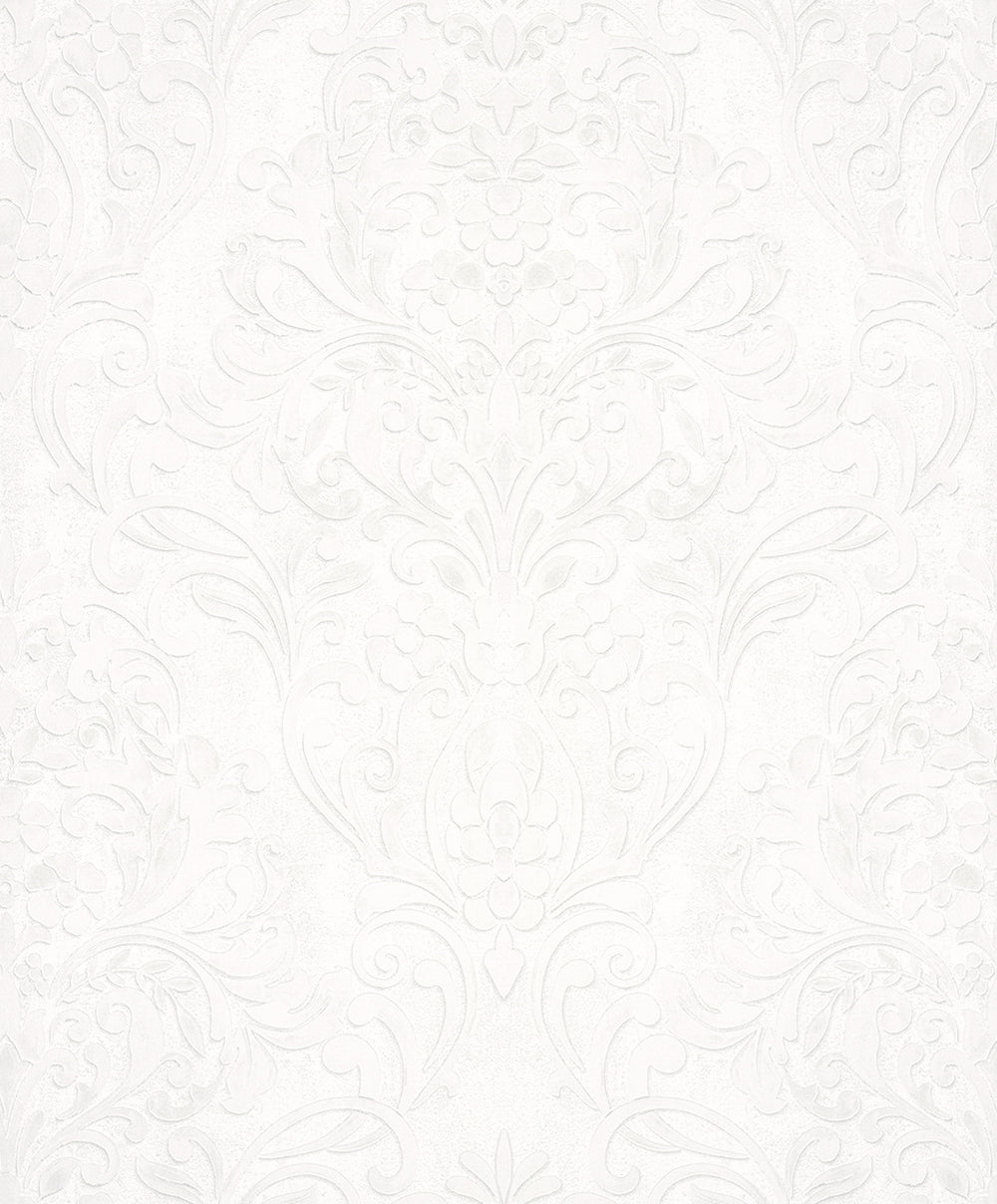 City Glam - Damask Embellish damask wallpaper Marburg Roll White  32601