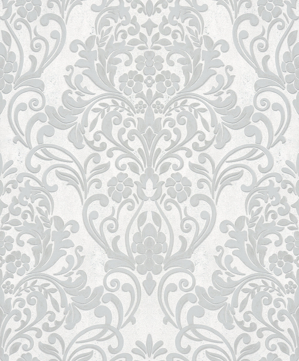 City Glam - Damask Embellish damask wallpaper Marburg Roll Grey  32602