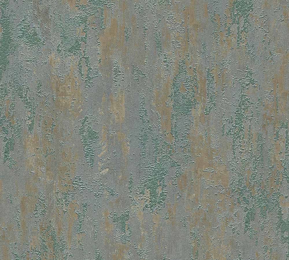 Trendwall 2 - Weathered Metal bold wallpaper AS Creation Roll Green  326512