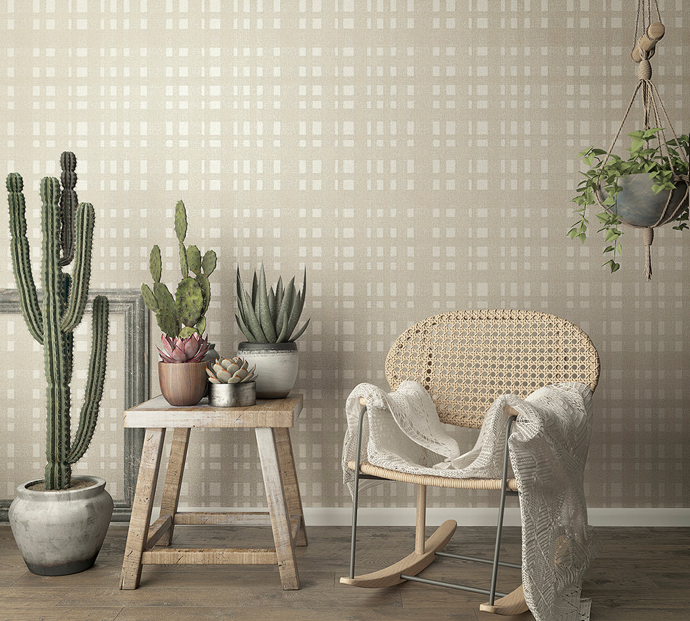 Natural Vibes - Plaid geometric wallpaper Marburg    