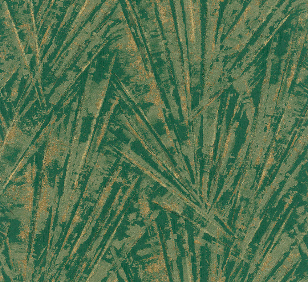 Papis Loveday - Luxe Geo Palm Fronds botanical wallpaper Marburg Roll Green  33706