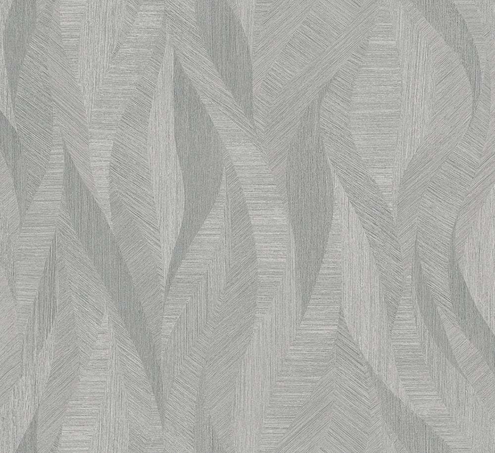 Papis Loveday - Waves textile wallpaper Marburg Roll Light Grey 33708