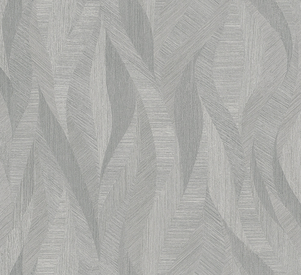 Papis Loveday - Waves botanical wallpaper Marburg Roll Light Grey  33708