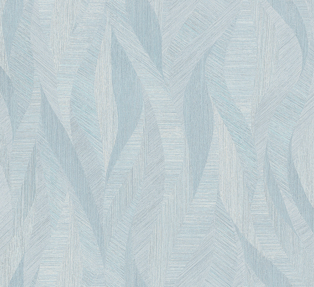 Papis Loveday - Waves botanical wallpaper Marburg Roll Light Blue  33710
