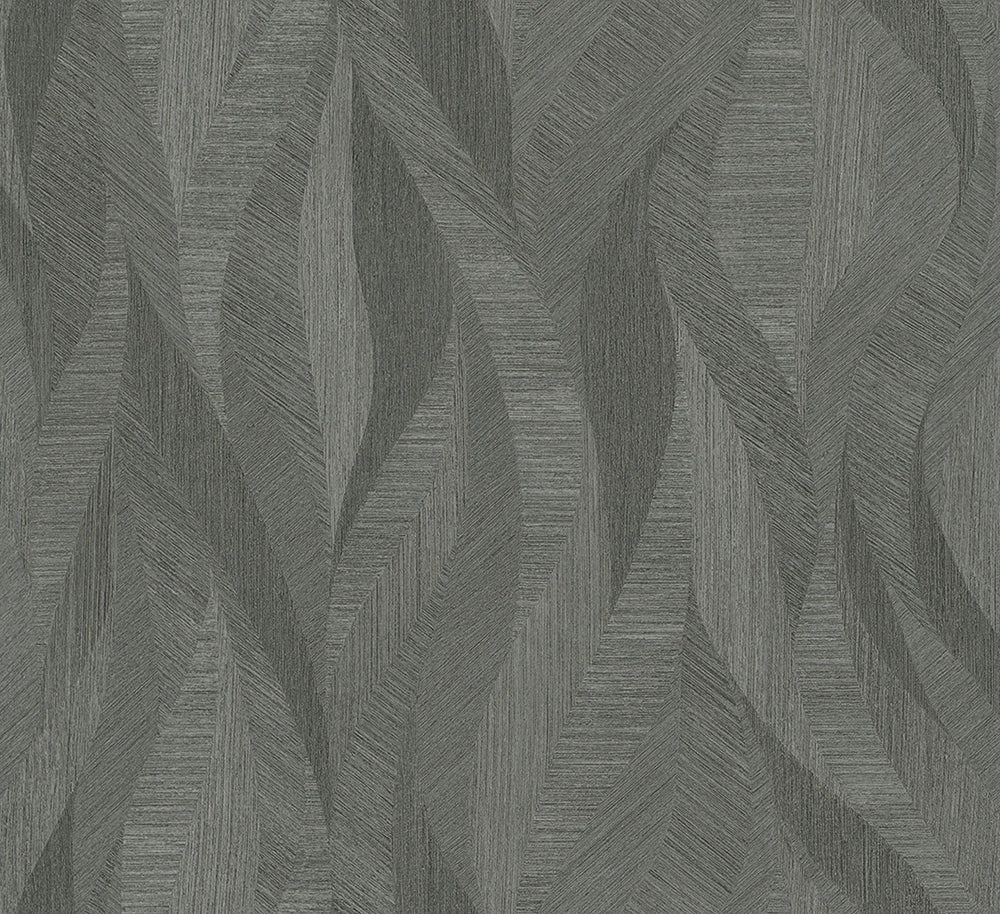 Papis Loveday - Waves textile wallpaper Marburg Roll Dark Grey 33713