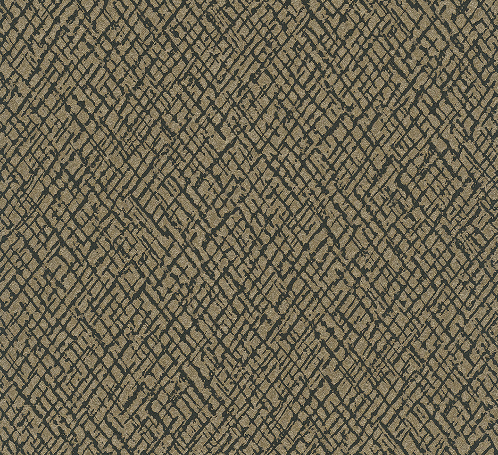 Papis Loveday - Metallic Cross Hatching industrial wallpaper Marburg Roll Black  33715