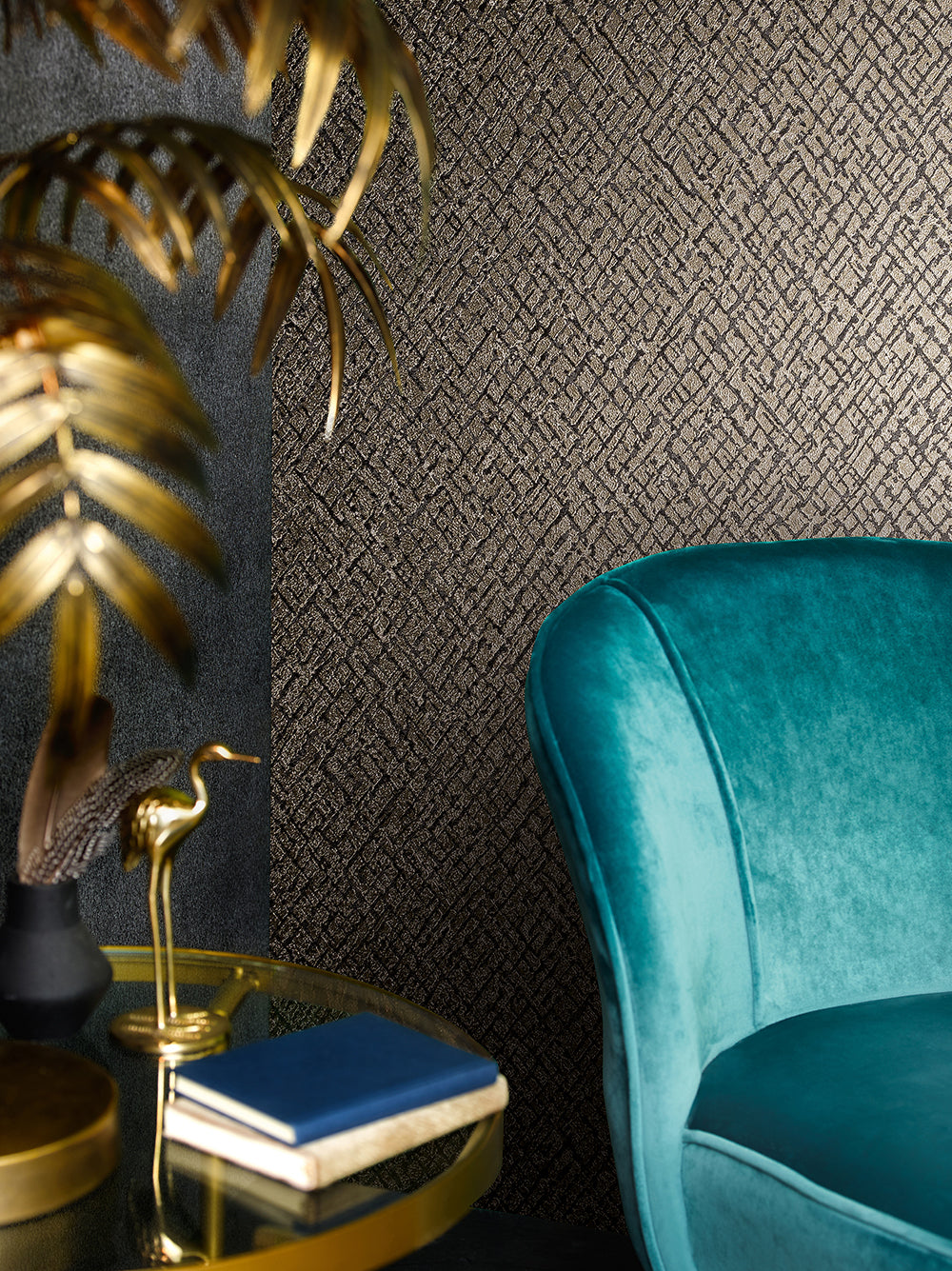Papis Loveday - Metallic Cross Hatching industrial wallpaper Marburg    