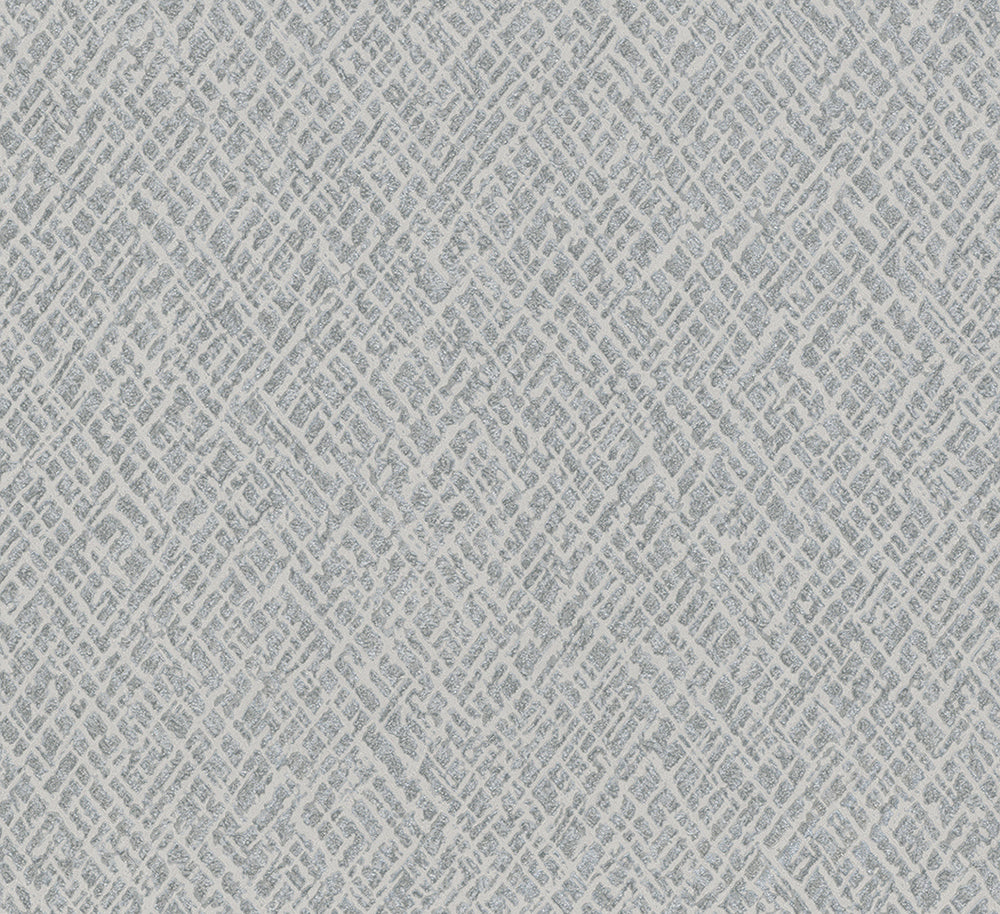 Papis Loveday - Metallic Cross Hatching industrial wallpaper Marburg Roll Blue  33720