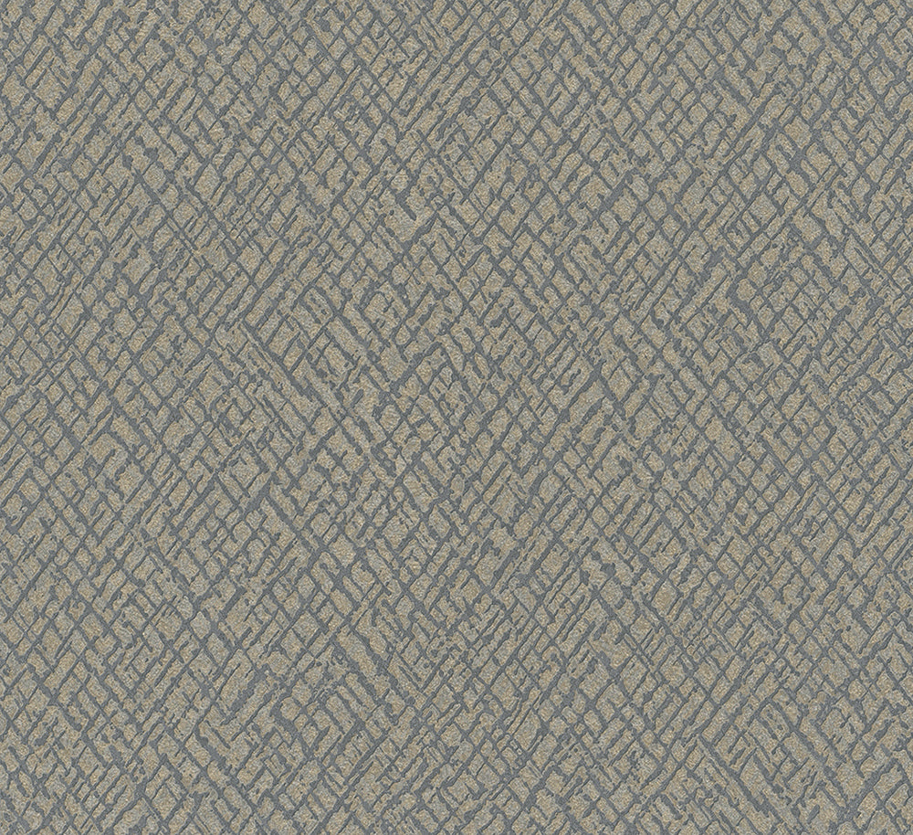 Papis Loveday - Metallic Cross Hatching industrial wallpaper Marburg Roll Dark Grey  33721