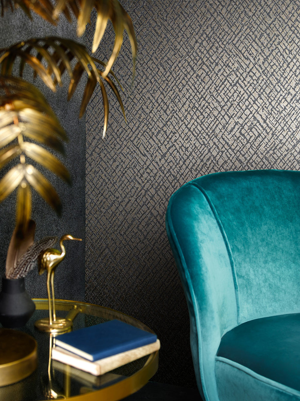 Papis Loveday - Metallic Cross Hatching industrial wallpaper Marburg    