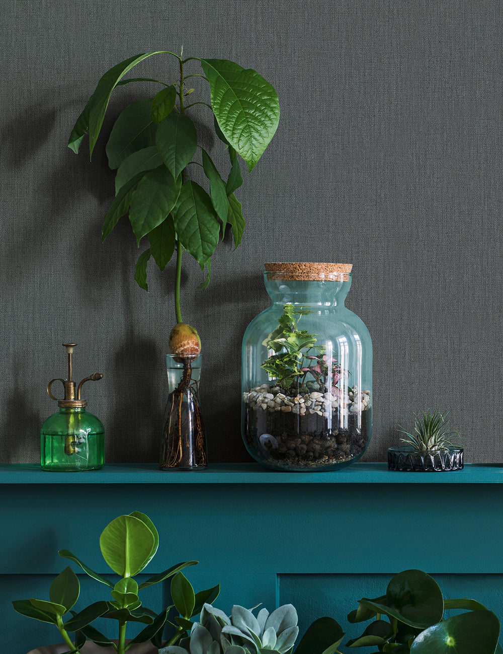 Botanica - Linen plain wallpaper Marburg    