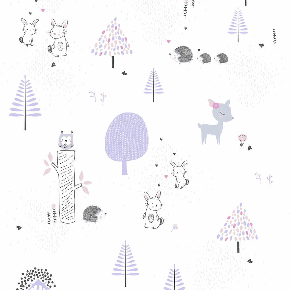 Little Love - Forest Love kids wallpaper AS Creation Roll White  381171
