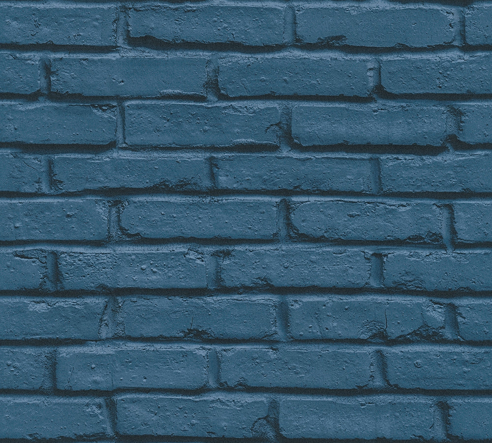 Attractive - Brick Wall industrial wallpaper AS Creation Roll Blue  358561